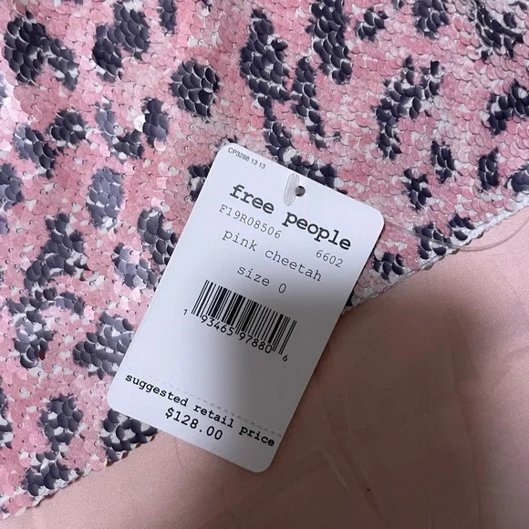 Free People Pink and Black Sequin Mini Skirt - Picture 2 of 4